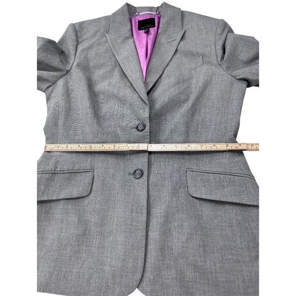 The Limited Womens Gray Blazer Size 10 Two-Button Front Notch Lapel Tailored Fit - Picture 8 of 12
